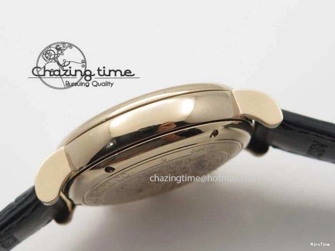 MIROTIME 0424 Portofino Chrono RG Black Dial on Black Leather Strap A HighPerformance 7389